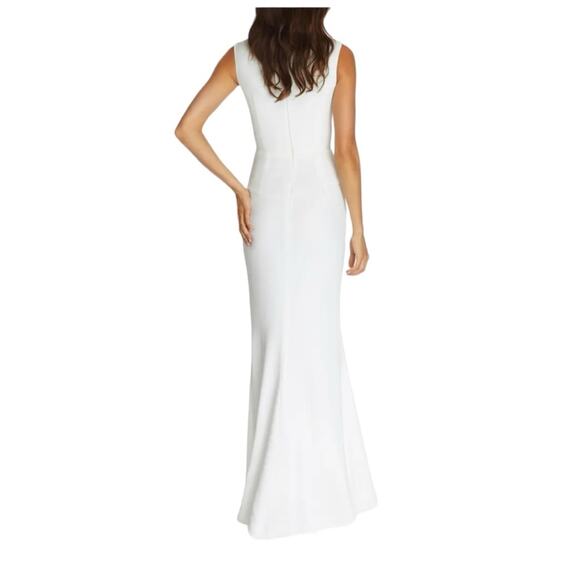 Dress the Population Sleeveless Gown Leg Slit Monroe White Size Small - Picture 7 of 7